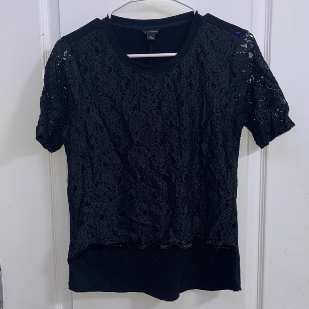Black Ann Taylor Shirt with lace